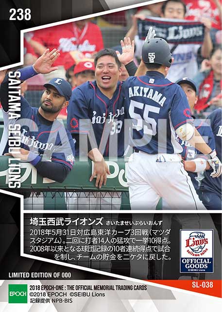 【埼玉西武ライオンズ】球団タイ10者連続得点(18.5.31)