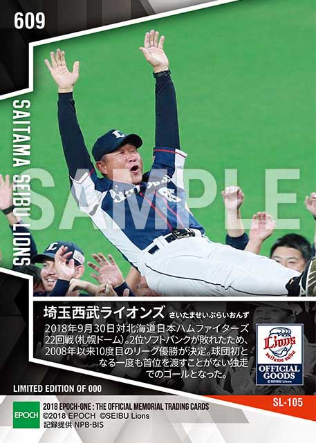 【埼玉西武ライオンズ】パシフィック・リーグ優勝(10年ぶり22度目)(18.9.30)