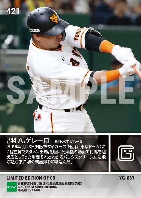 【ゲレーロ】来日初グランドスラム(19.7.28)