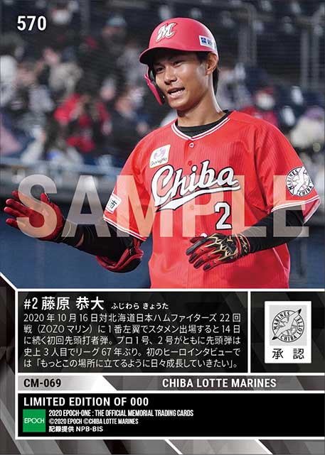 【藤原恭大】プロ初本塁打に続く初回先頭打者弾（プロ1号＆2号がともに先頭弾は史上3人目）（20.10.16）