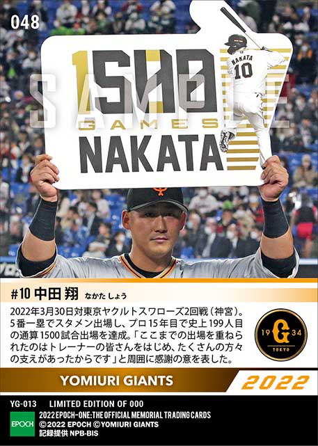 【中田 翔】通算1500試合出場達成(22.3.30)