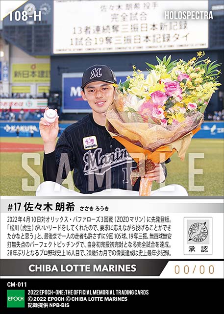 ※ホロスペクトラ【佐々木朗希】史上最年少での完全試合達成(22.4.10)