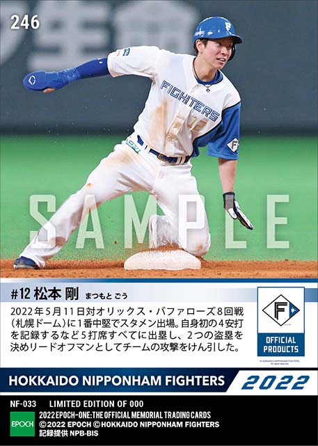 【松本 剛】プロ初4安打&2盗塁で攻撃をけん引(22.5.11)