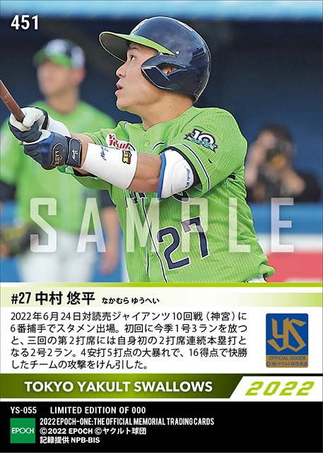 【中村悠平】プロ初2打席連続本塁打（22.6.24）