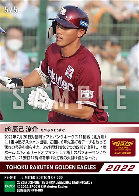 【辰己涼介】猛攻を呼ぶ初回先頭打者弾（22.7.20）