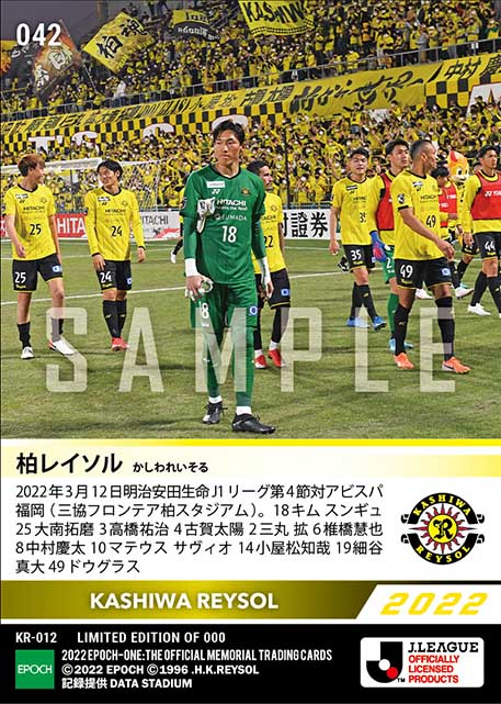 【柏レイソル】2022シーズン第4節スタメン（22.3.12）