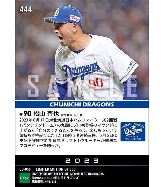 RC【松山晋也】プロ初登板で圧巻の3者連続三振（23.6.17）