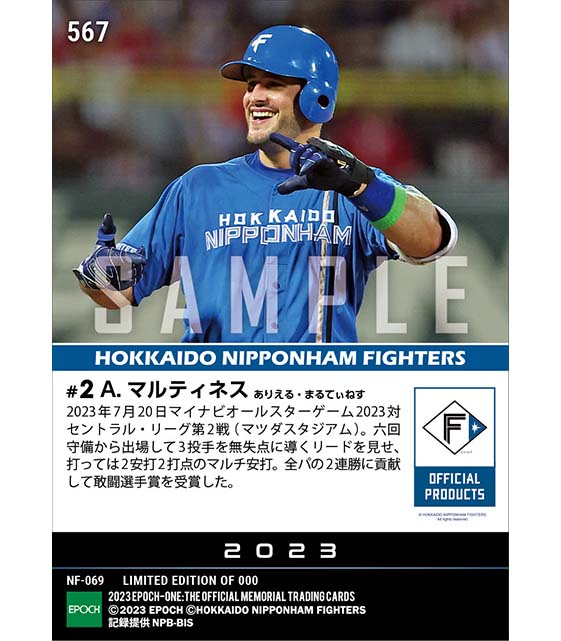 【マルティネス】攻守に輝く2安打2打点で敢闘選手賞「マイナビオールスターゲーム2023」(23.7.20)