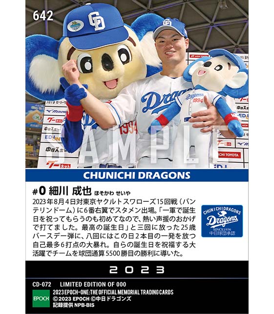 【細川成也】25歳誕生日に球団通算5500勝に導く2本塁打6打点の大暴れ（23.8.4）