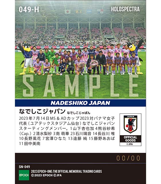 ※ホロスペクトラ【なでしこジャパン】MS&ADカップ2023 パナマ女子代表戦 スターティングイレブン(23.7.14)