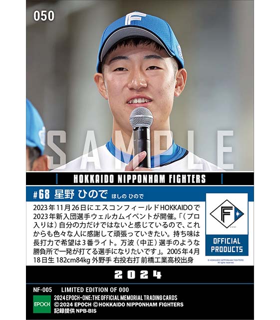 RC【星野ひので】新入団選手発表(ドラフト5巡目)「色々な人に感謝して頑張っていきたい」(23.11.26)