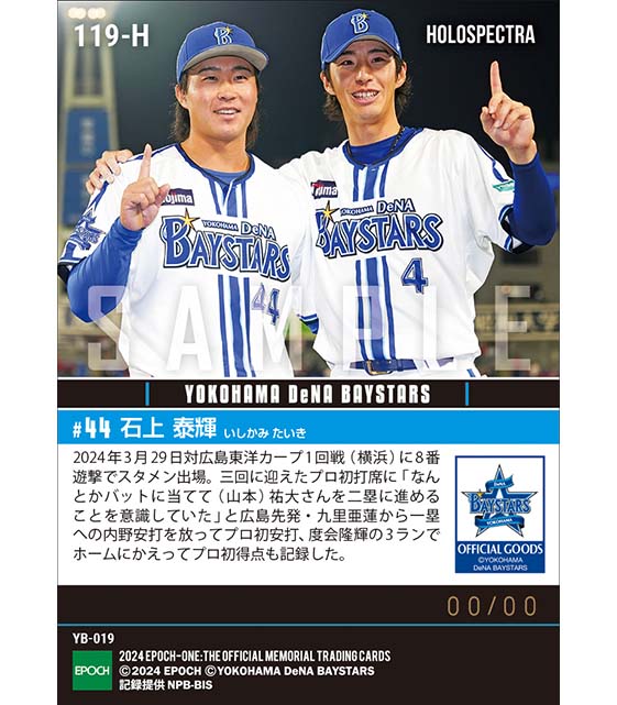 ※ホロスペクトラRC【石上泰輝】開幕戦でプロ初打席初安打(24.3.29)