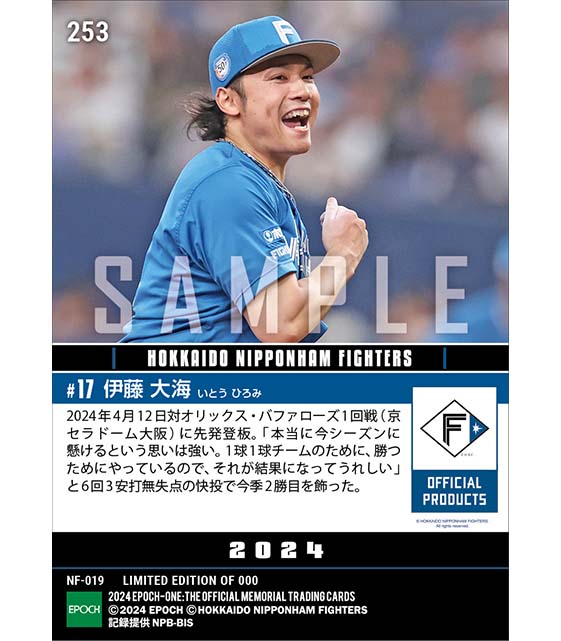 【伊藤大海】6回3安打無失点の快投で今季2勝目(24.4.12)