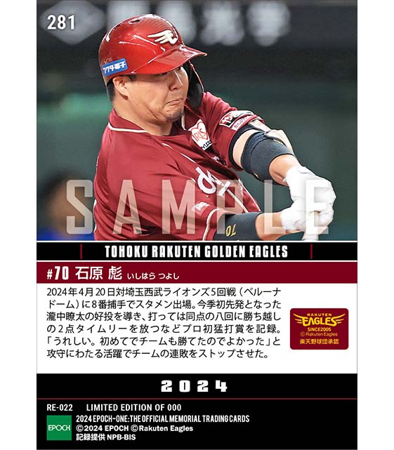 【石原 彪】決勝打含むプロ初猛打賞(24.4.20)