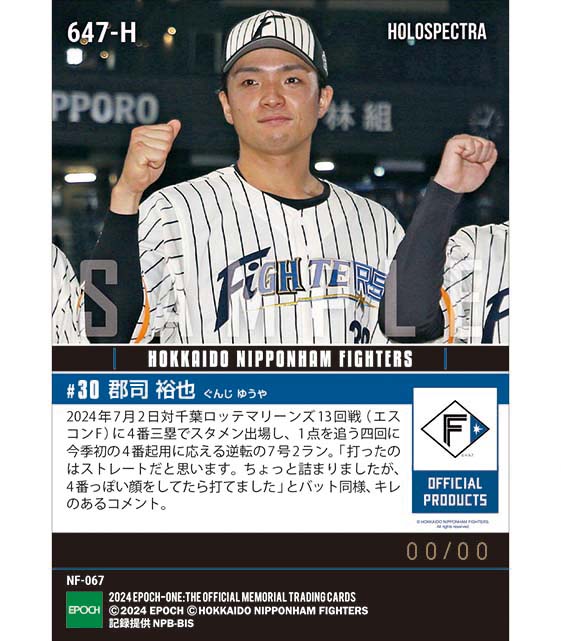 ※ホロスペクトラ 【郡司裕也】4番起用に応える逆転弾「ファイターズ50周年シリーズ」(24.7.2)