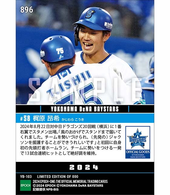 【梶原昂希】13試合連続安打となるプロ初先頭打者弾(24.8.22)