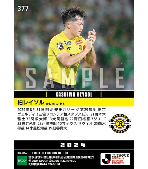 【柏レイソル】2024シーズン第29節スタメン(24.8.31)