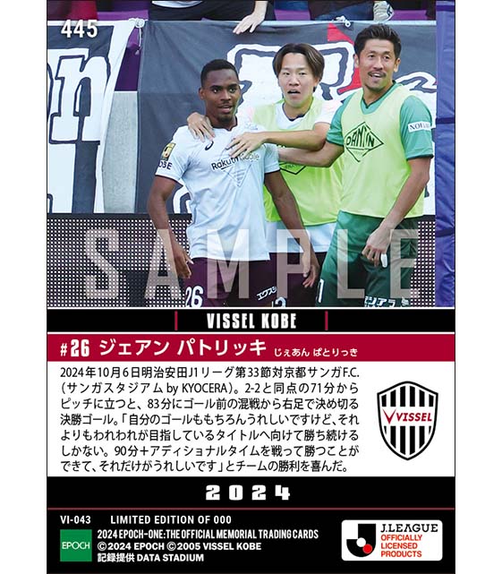 【ジェアン パトリッキ】今季リーグ戦初ゴールとなる決勝弾でチームは怒涛の6連勝(24.10.6)