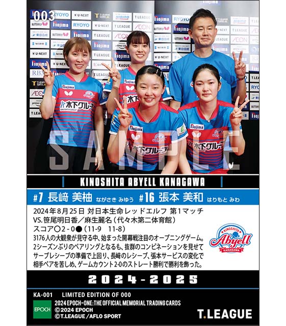 【長﨑美柚／張本美和】注目のオープニングゲームでストレート勝利（24.8.25）