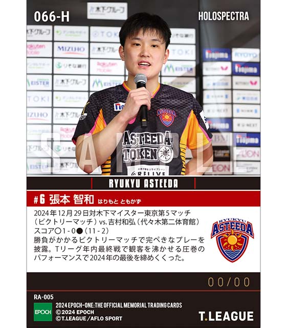 ※ホロスペクトラ 【張本智和】Tリーグ年内最終戦で圧巻パフォーマンス（24.12.29）