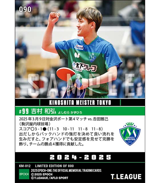 【吉村和弘】レギュラーシーズン最終戦で快勝（25.3.9）