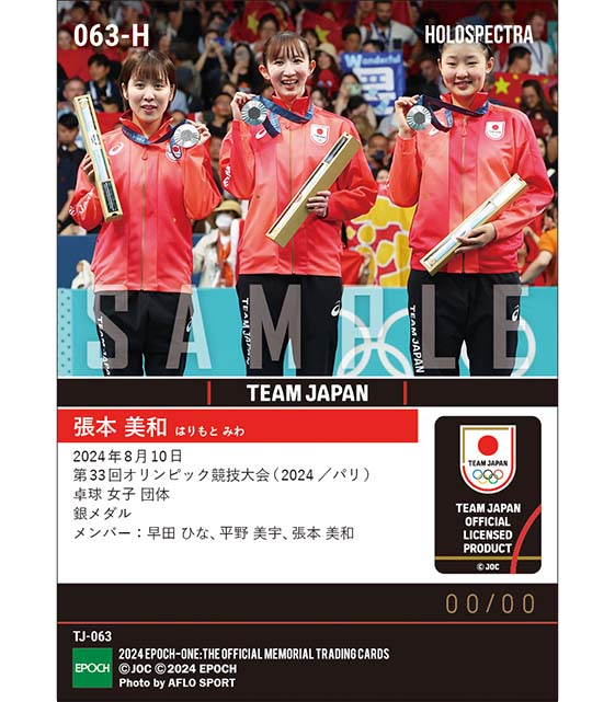 ※ホロスペクトラ 【張本 美和】2大会連続決勝進出で銀メダル獲得 第33回オリンピック競技大会(2024/パリ)卓球 女子 団体(24.8.10)