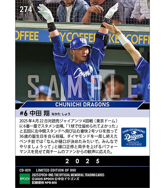 【中田 翔】36歳バースデーアーチ(25.4.22)