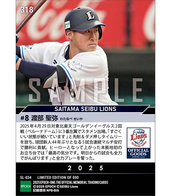 RC【渡部聖弥】先制＆ダメ押しタイムリー（球団新人44年ぶり5試合連続マルチ安打）（25.4.29）