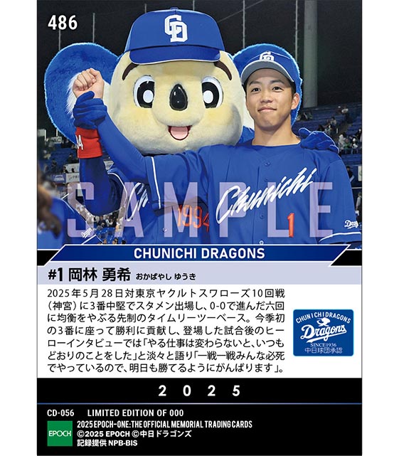 【岡林勇希】今季初3番に座って先制決勝タイムリー（25.5.28）