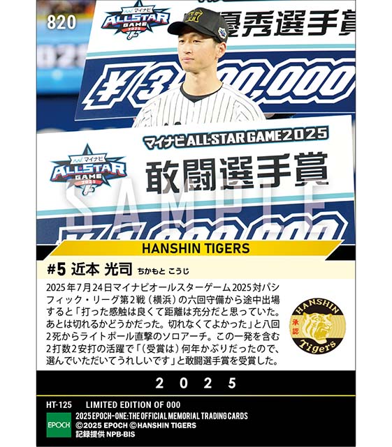 【近本光司】6年ぶりの球宴アーチで敢闘選手賞「マイナビオールスターゲーム2025」(25.7.24)