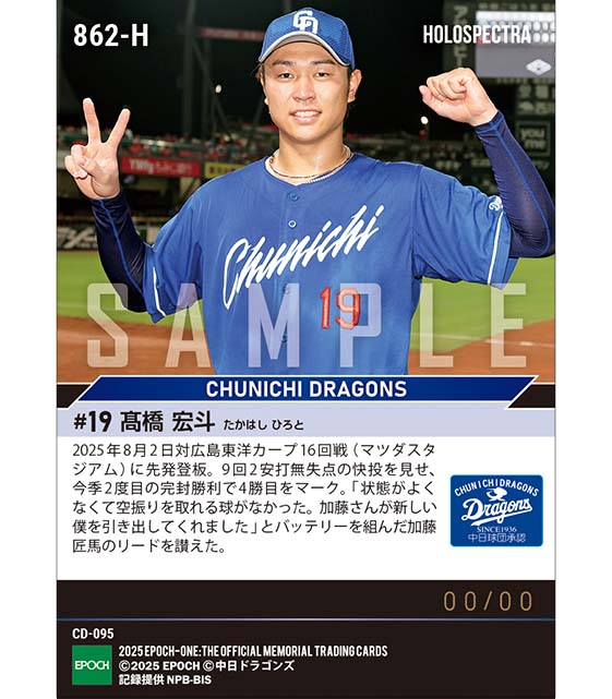 ※ホロスペクトラ 【髙橋宏斗】今季2度目の完封勝利（25.8.2）