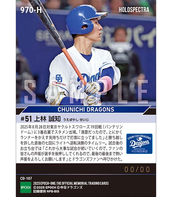 ※ホロスペクトラ 【上林誠知】逆転決勝タイムリー含む3安打猛打賞(25.8.28)