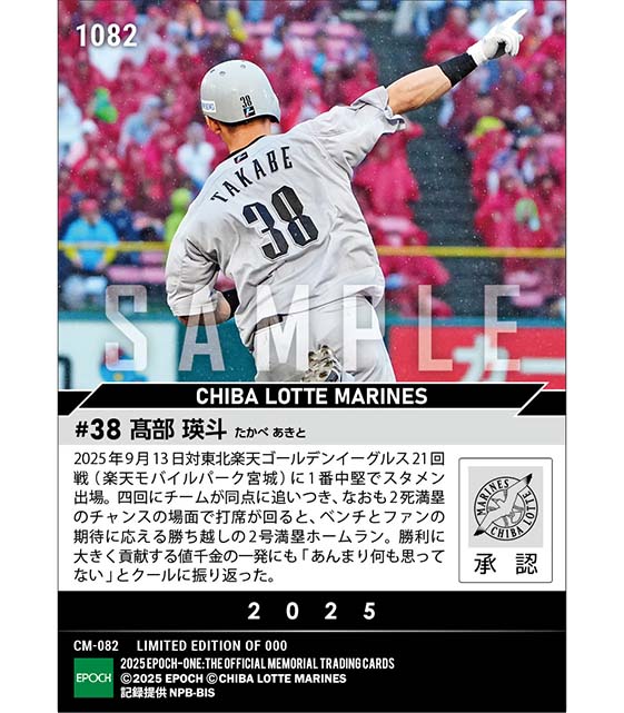 【髙部瑛斗】2戦連発となるプロ初グランドスラム(25.9.13)