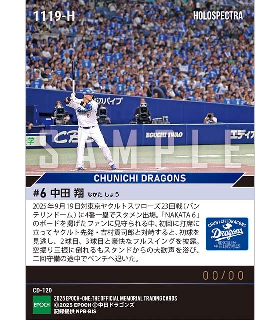 ※ホロスペクトラ 【中田 翔】引退試合に4番一塁でスタメン出場(25.9.19)