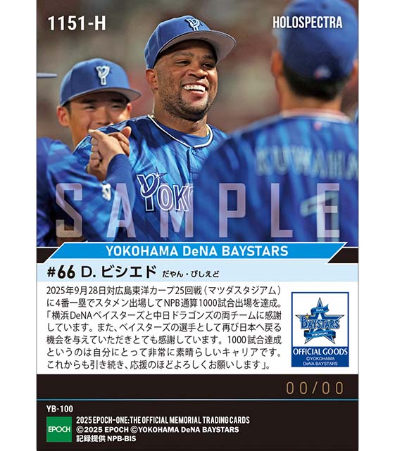 ※ホロスペクトラ 【ビシエド】NPB通算1000試合出場(25.9.28)