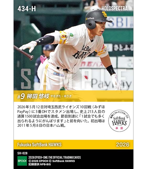 ※ホロスペクトラ 【柳田悠岐】通算1500試合出場(26.5.12)
