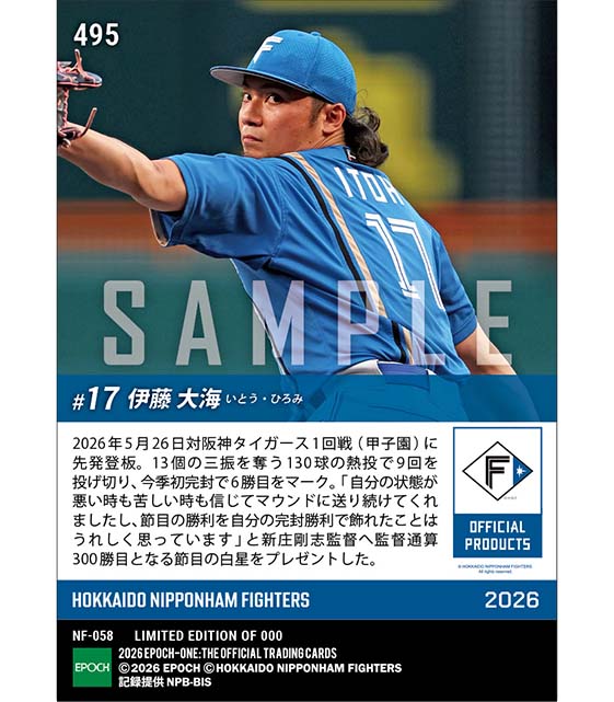 【伊藤大海】指揮官の節目に今季初完封勝利(26.5.26)