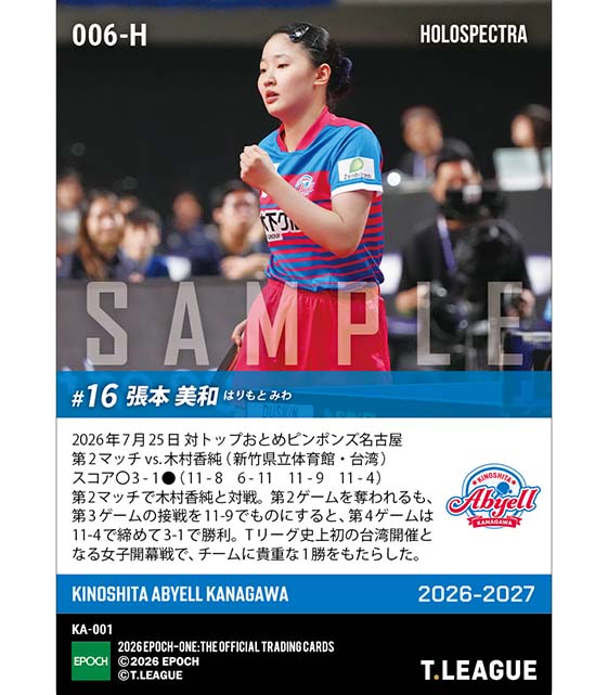 ※ホロスペクトラ 【張本美和】女子開幕戦でエースが白星発進(26.7.25)
