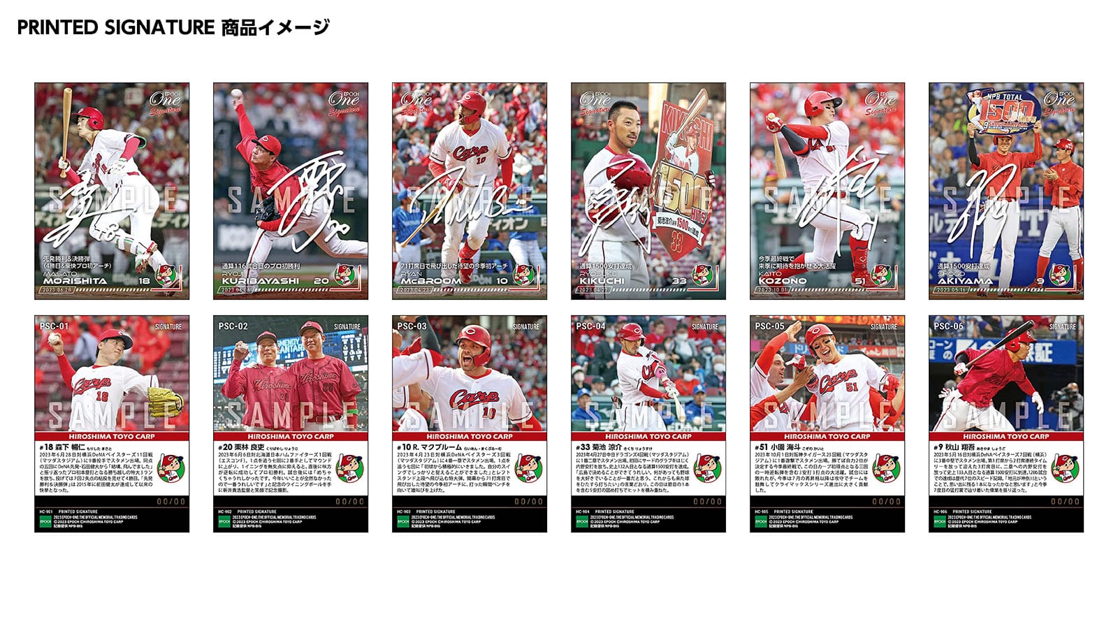 【18枚セット】≪広島東洋カープ≫　シグネチャーセット2023