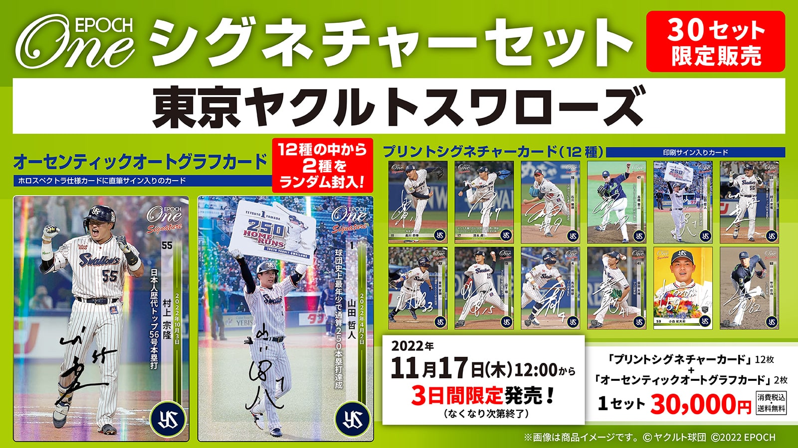 【14枚セット】≪東京ヤクルトスワローズ≫　シグネチャーセット2022