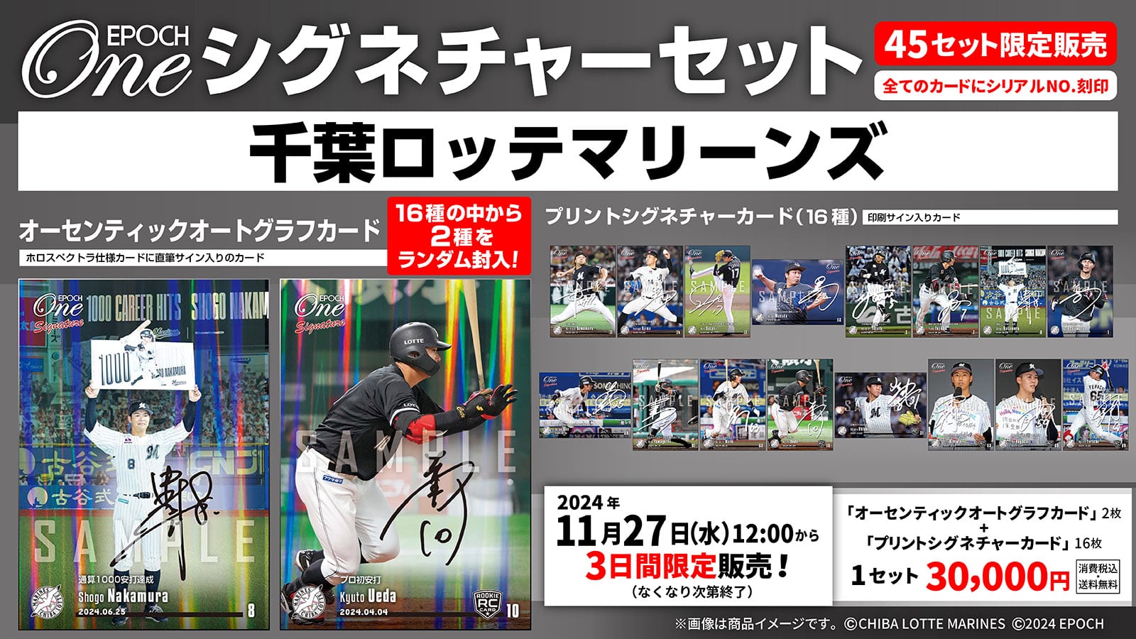【18枚セット】≪千葉ロッテマリーンズ≫ シグネチャーセット2024