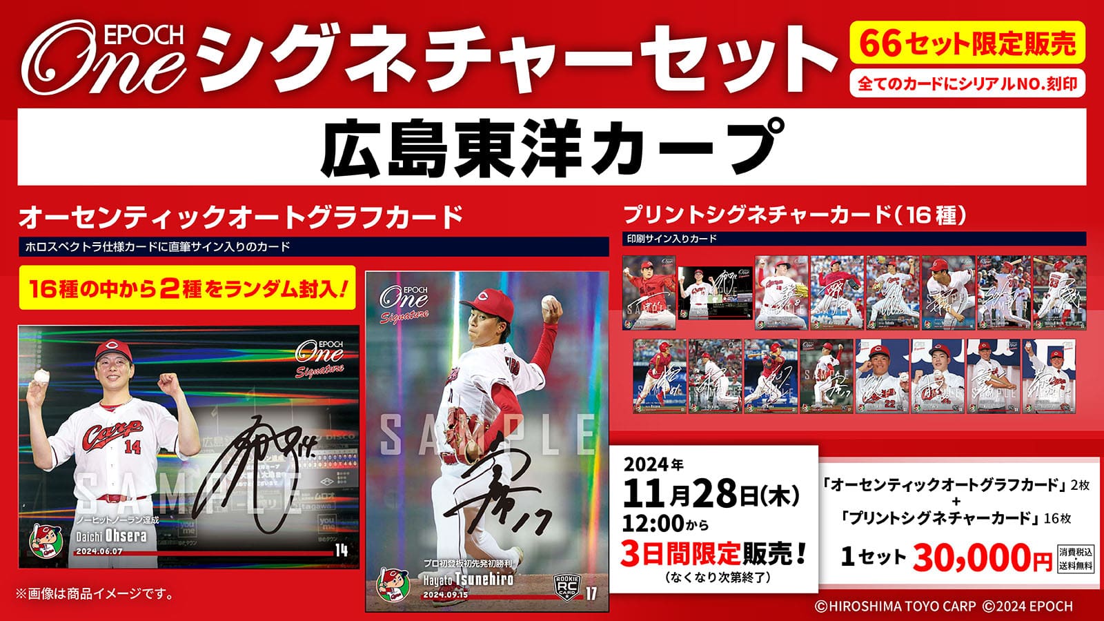 【18枚セット】≪広島東洋カープ≫ シグネチャーセット2024