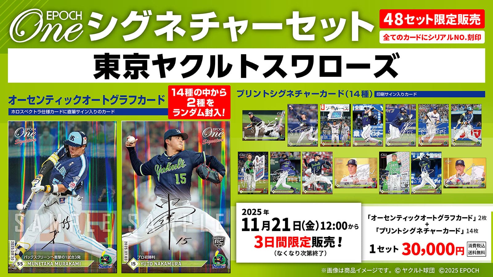 【16枚セット】≪東京ヤクルトスワローズ≫ シグネチャーセット2025