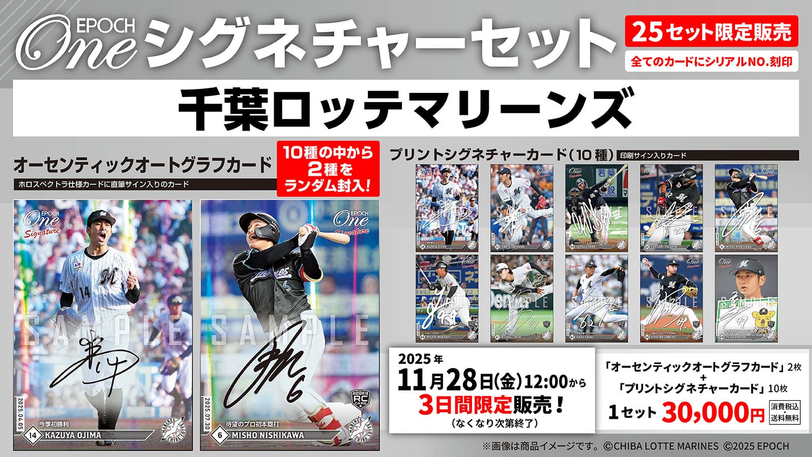 【12枚セット】≪千葉ロッテマリーンズ≫ シグネチャーセット2025